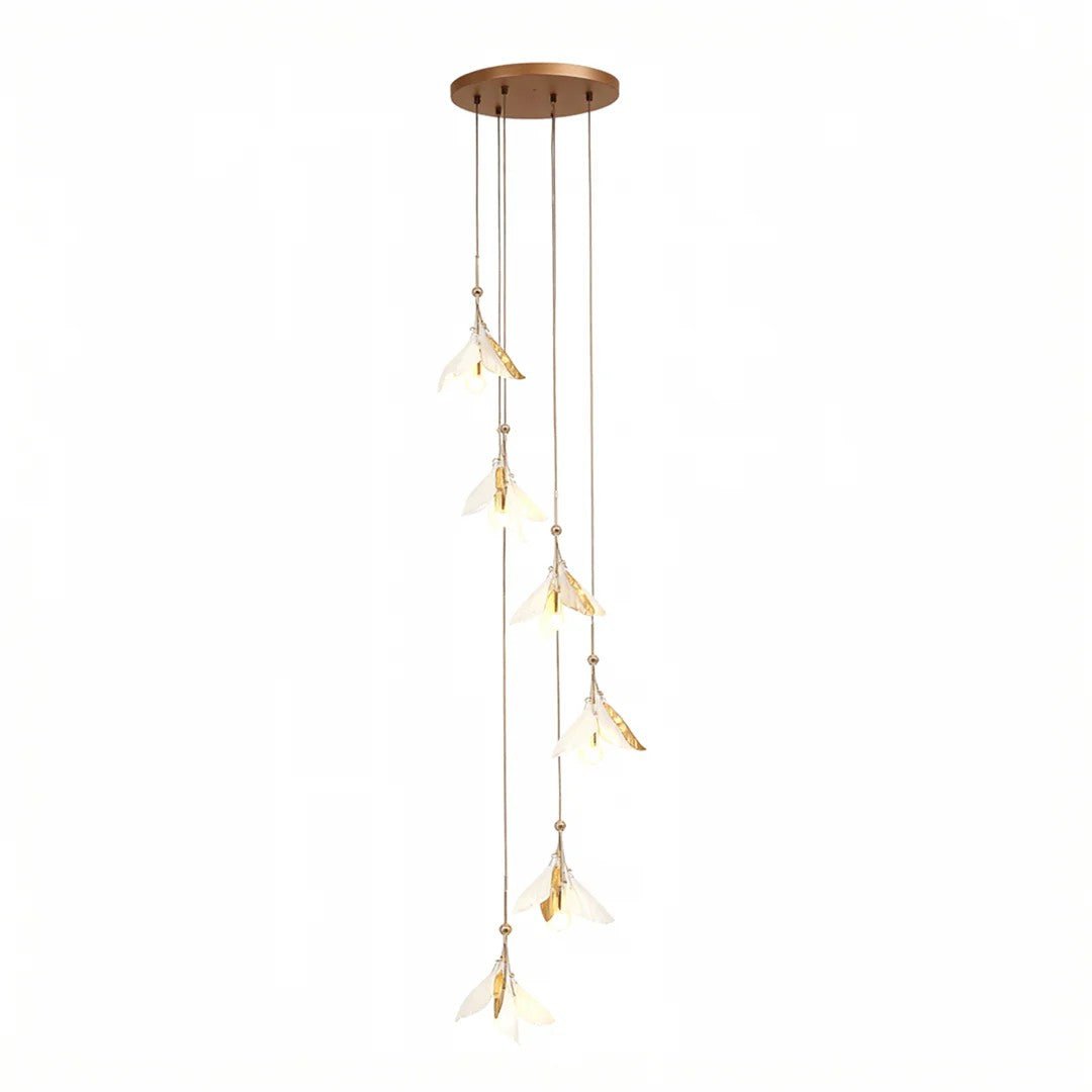 Staircase Chandelier Ideas Art Ceramic Flower Ceiling Light - Cyran Lamps