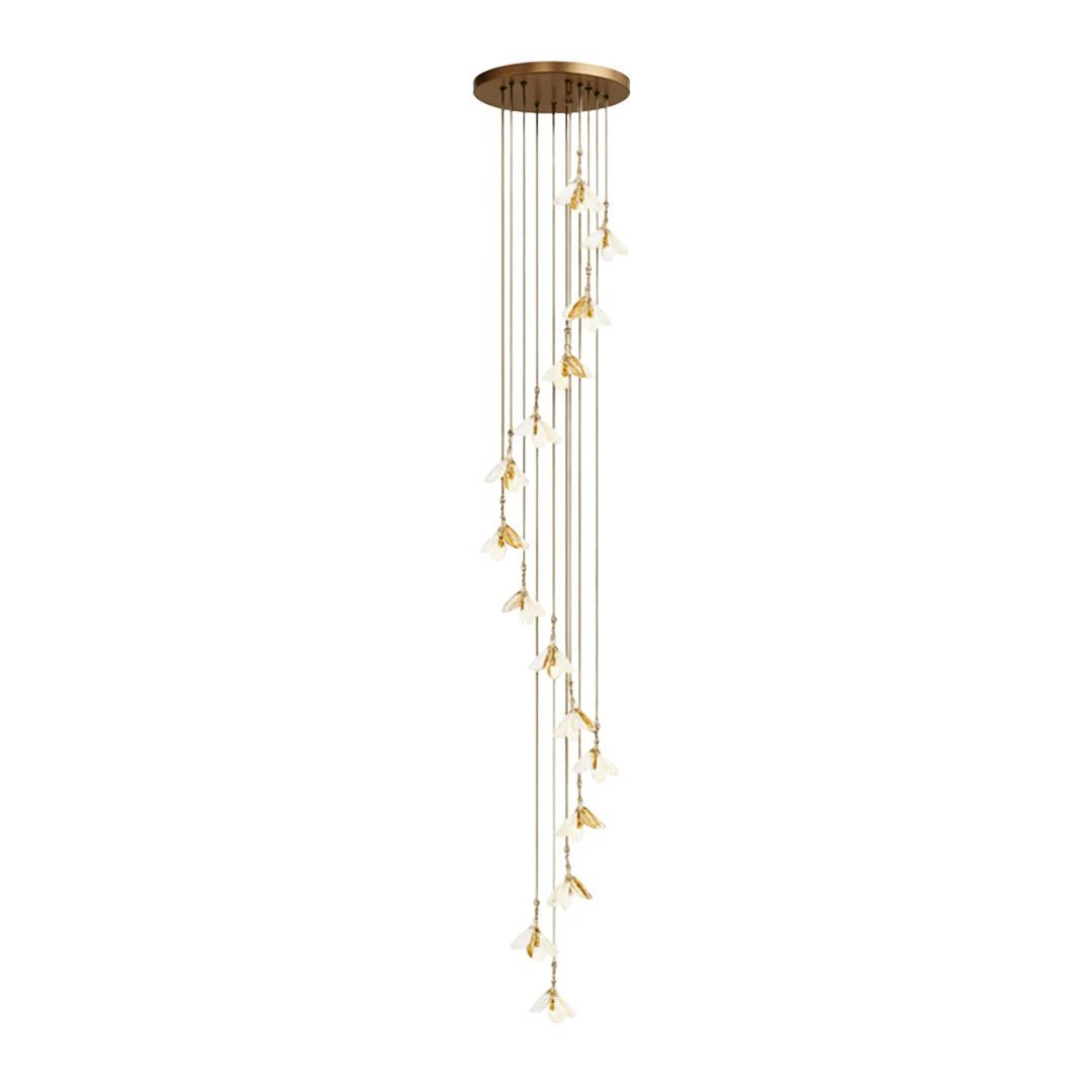 Staircase Chandelier Ideas Art Ceramic Flower Ceiling Light - Cyran Lamps