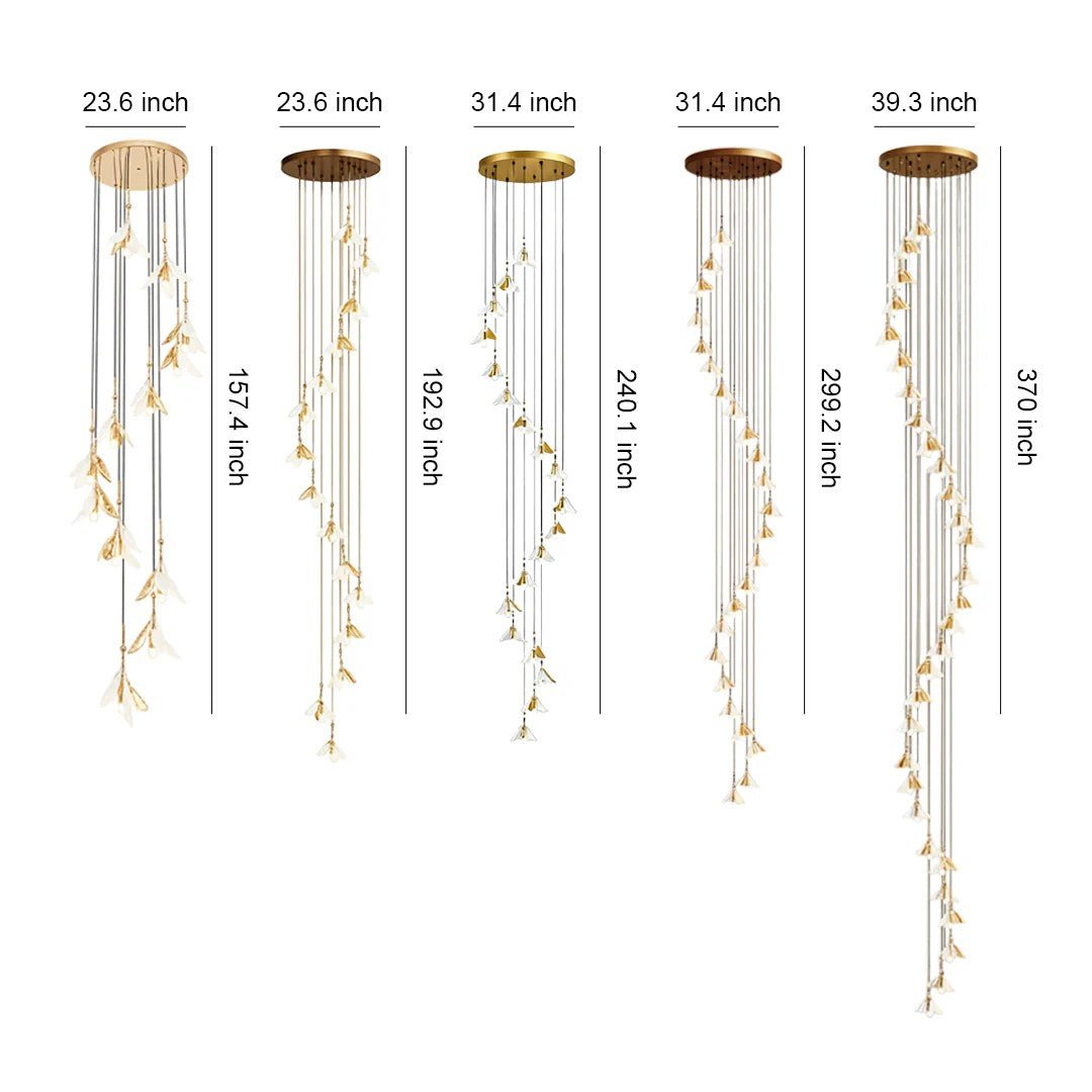 Staircase Chandelier Ideas Art Ceramic Flower Ceiling Light - Cyran Lamps