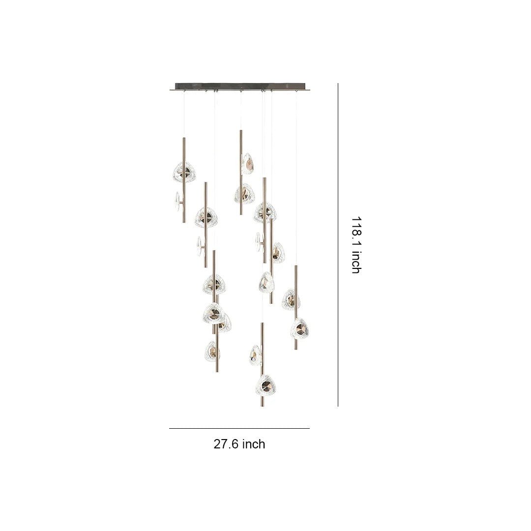 Staircase Crystal Chandelier Modern Aluminum Ceiling Light - Cyran Lamps