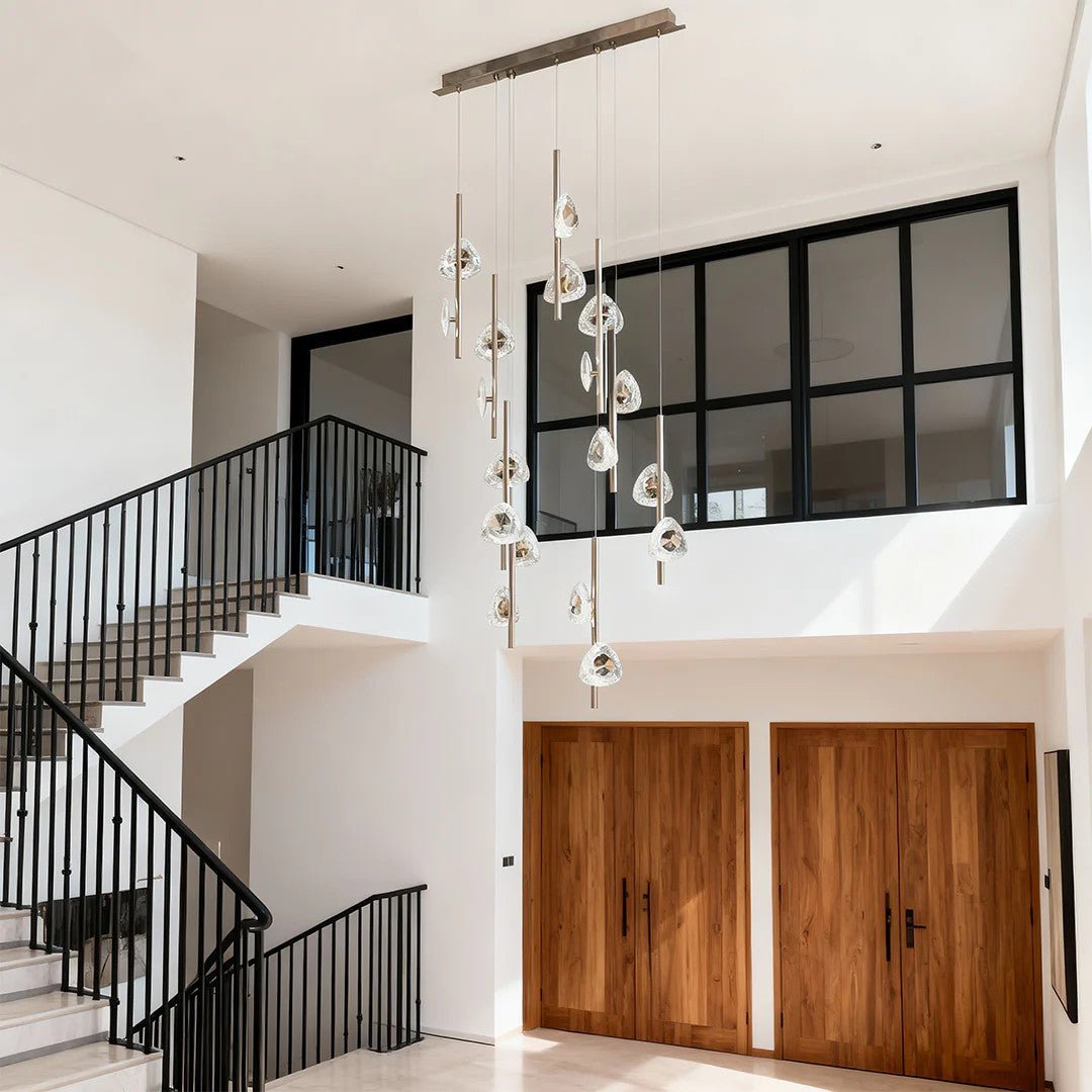 Staircase Crystal Chandelier Modern Aluminum Ceiling Light - Cyran Lamps
