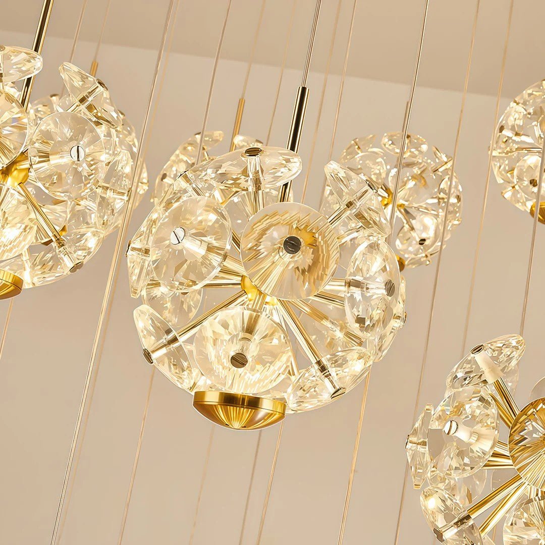 Staircase Crystal Chandelier Modern Luxury High Ceiling Light - Cyran Lamps