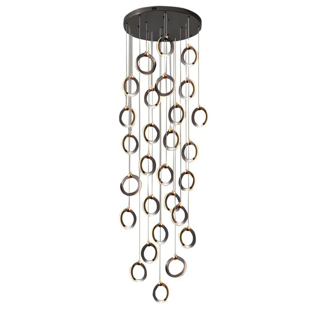 Staircase Lighting Chandelier LED Ring Cluster Rotating Ceiling Light - Cyran Lamps