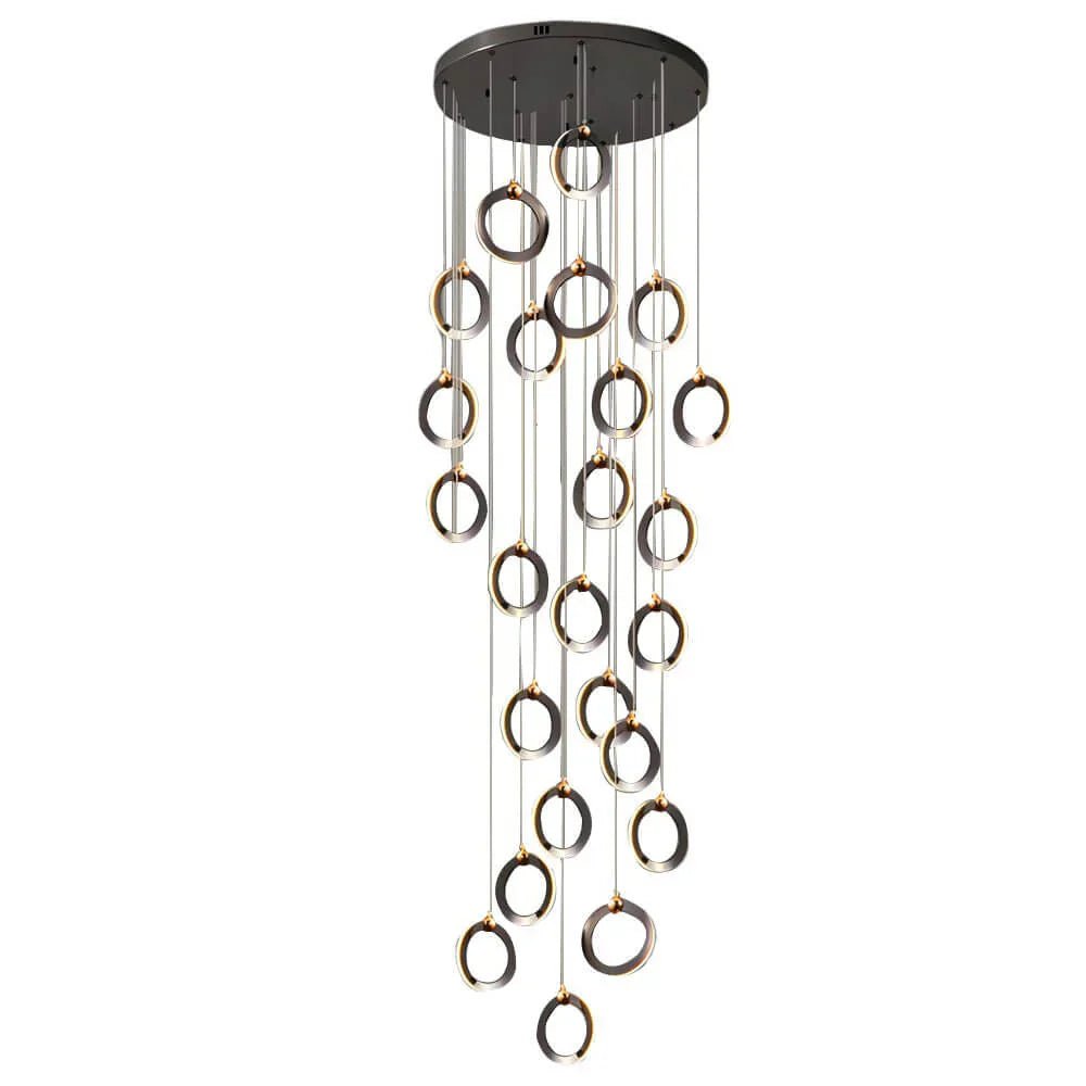 Staircase Lighting Chandelier LED Ring Cluster Rotating Ceiling Light - Cyran Lamps