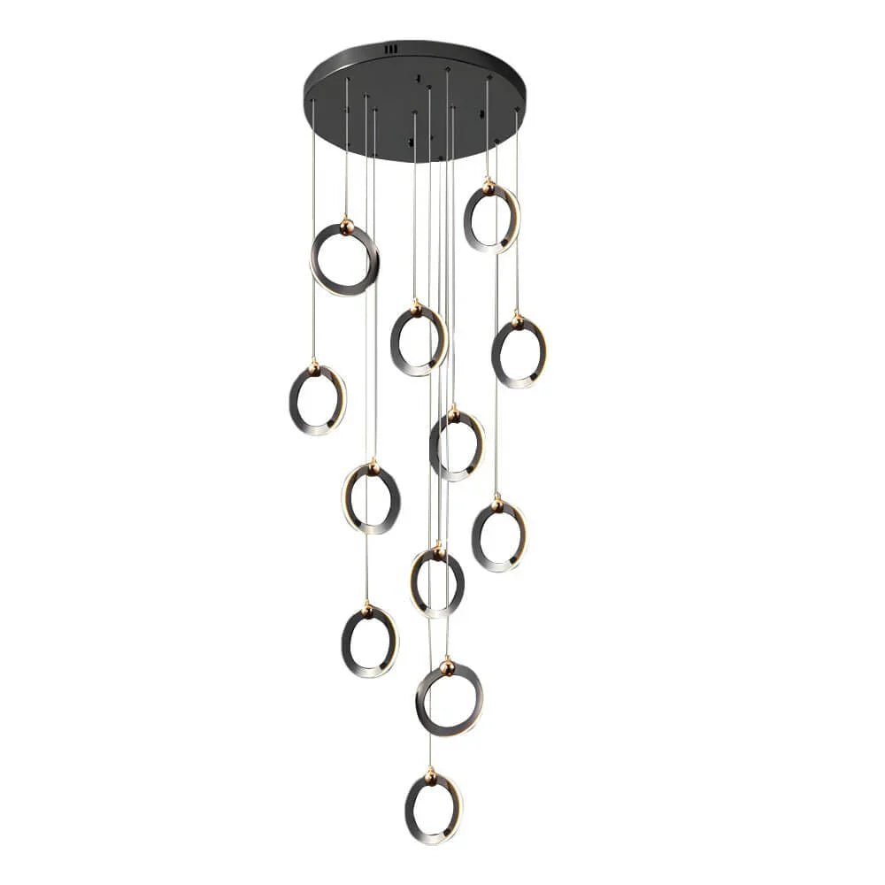 Staircase Lighting Chandelier LED Ring Cluster Rotating Ceiling Light - Cyran Lamps
