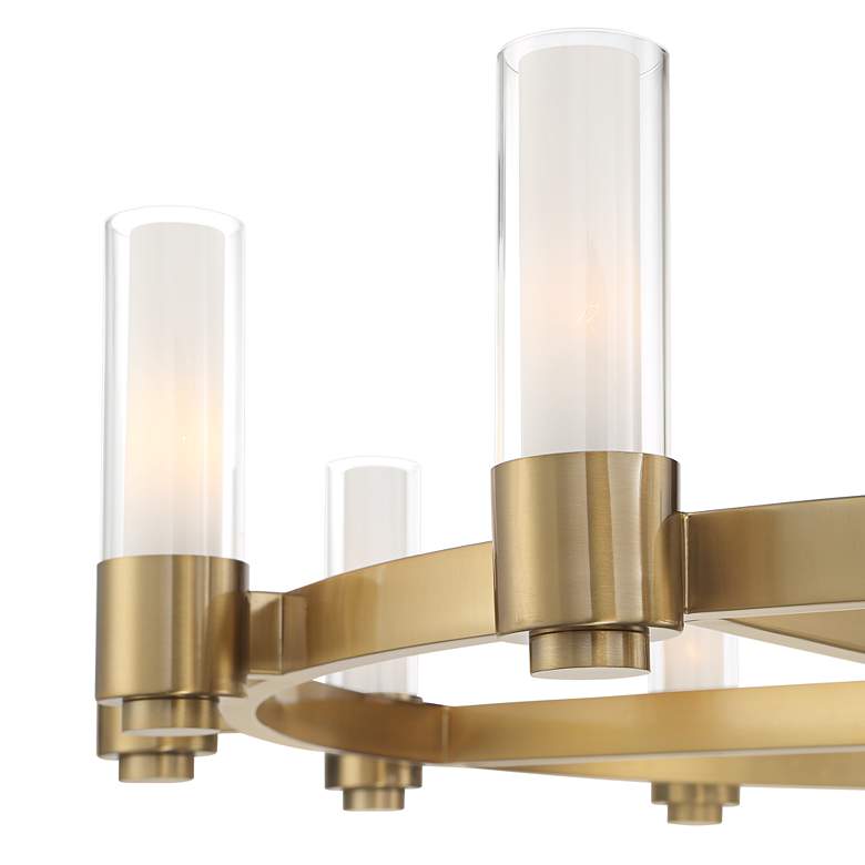 Stiffel Ennis 48" Wide Antique Brass 12-Light Ring Chandelier - cyranlighting