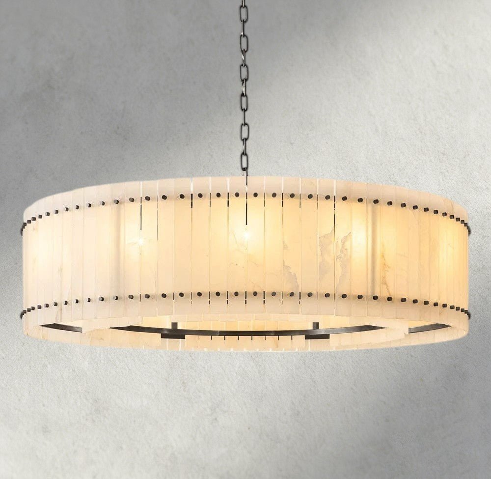 Sun Merca Alabaster Round Chandelier 22", 37", 48", 60" - Cyran Lamps