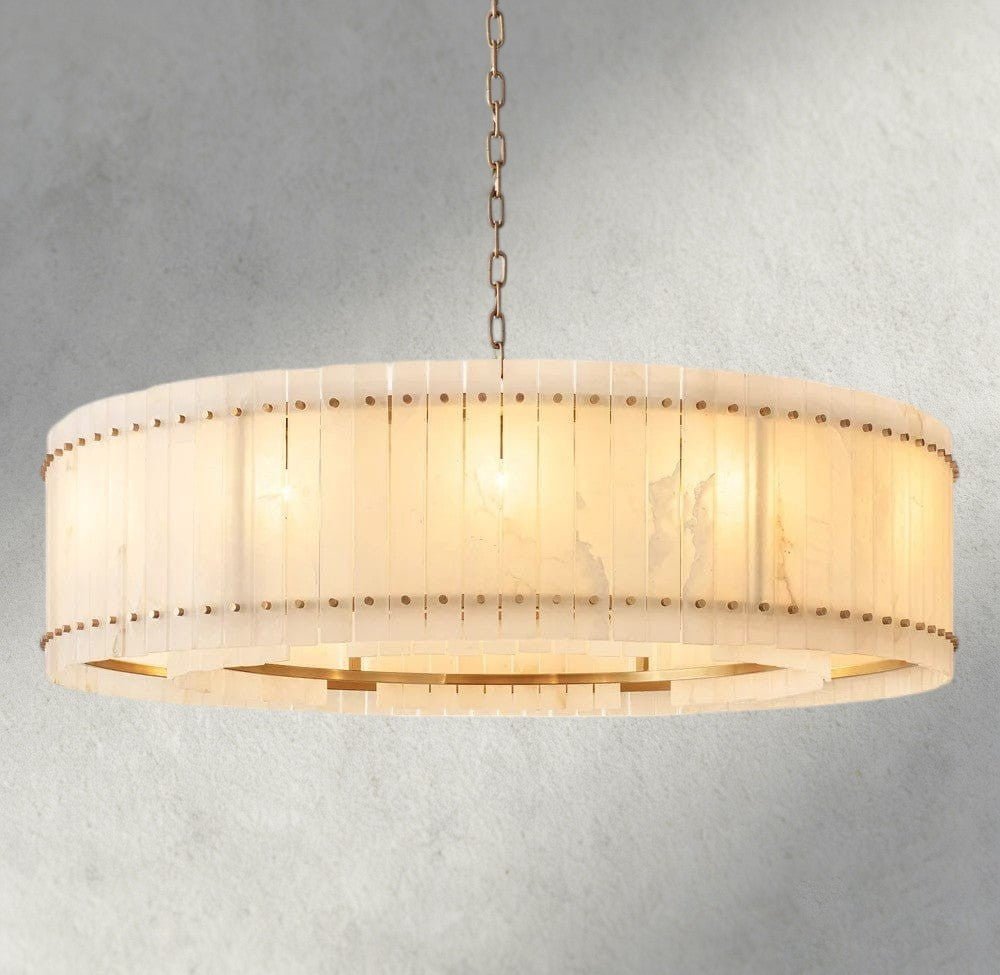 Sun Merca Alabaster Round Chandelier 22", 37", 48", 60" - Cyran Lamps