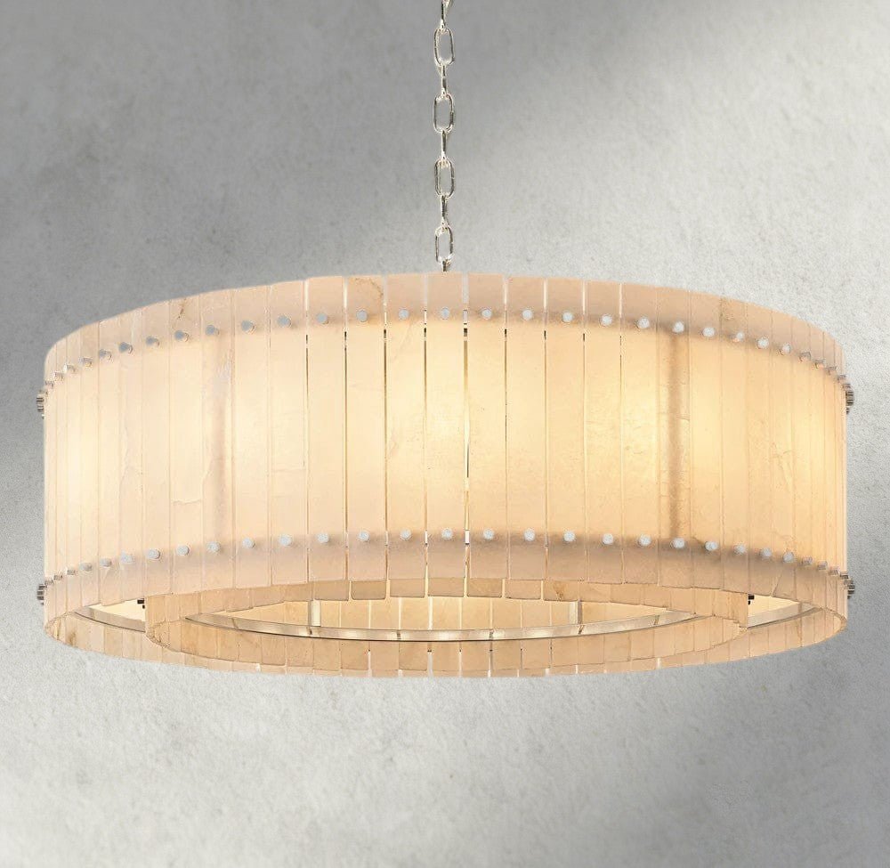 Sun Merca Alabaster Round Chandelier 22", 37", 48", 60" - Cyran Lamps