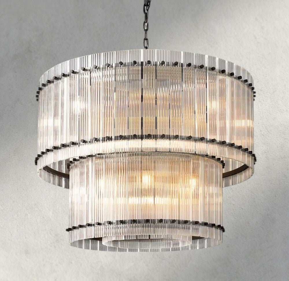 Sun Merca Two - Tier Round Chandelier 22", 37", 48", 60" - Cyran Lamps