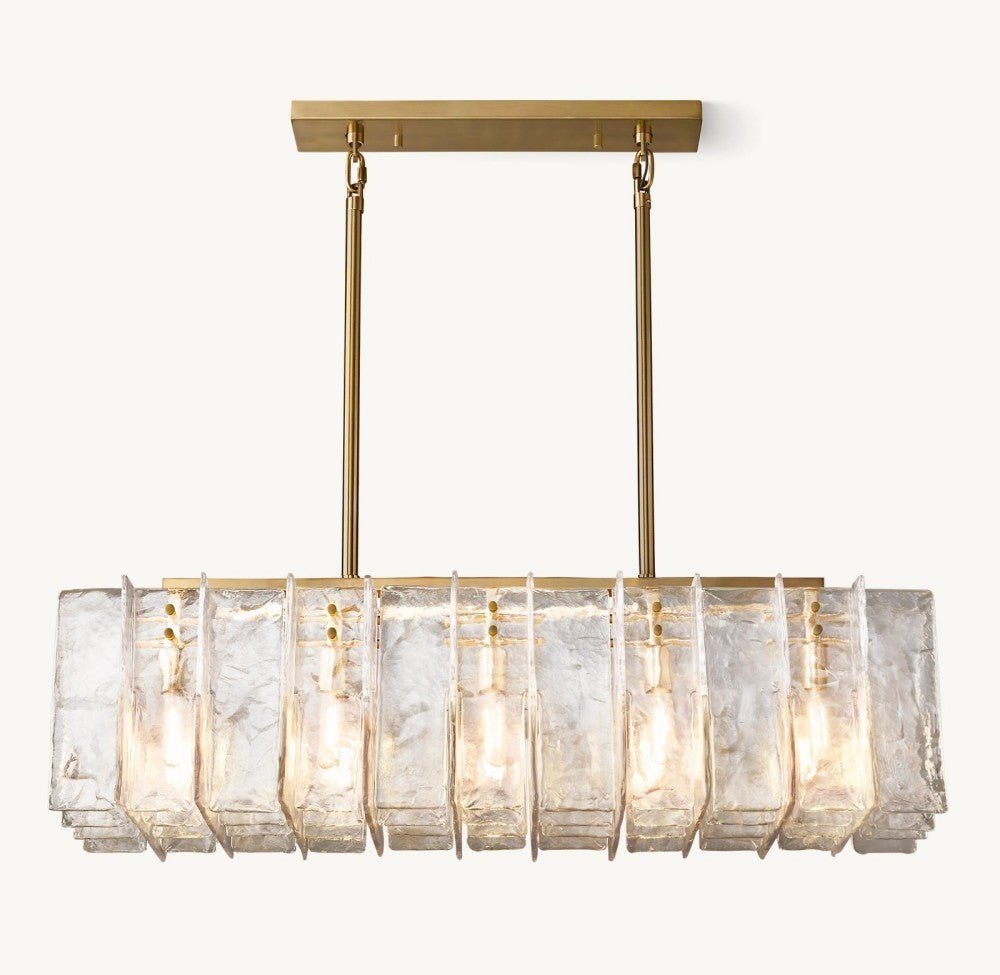 Trama Rectangular Chandelier 49" - Cyran Lamps