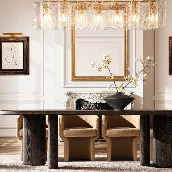 Trama Rectangular Chandelier 49" - Cyran Lamps