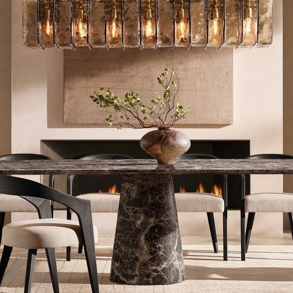 Trama Rectangular Chandelier 67" - Cyran Lamps