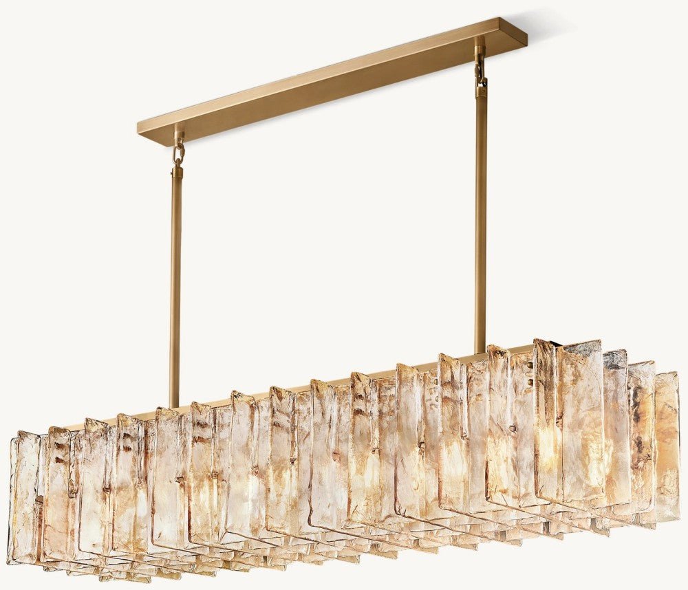 Trama Rectangular Chandelier 67" - Cyran Lamps