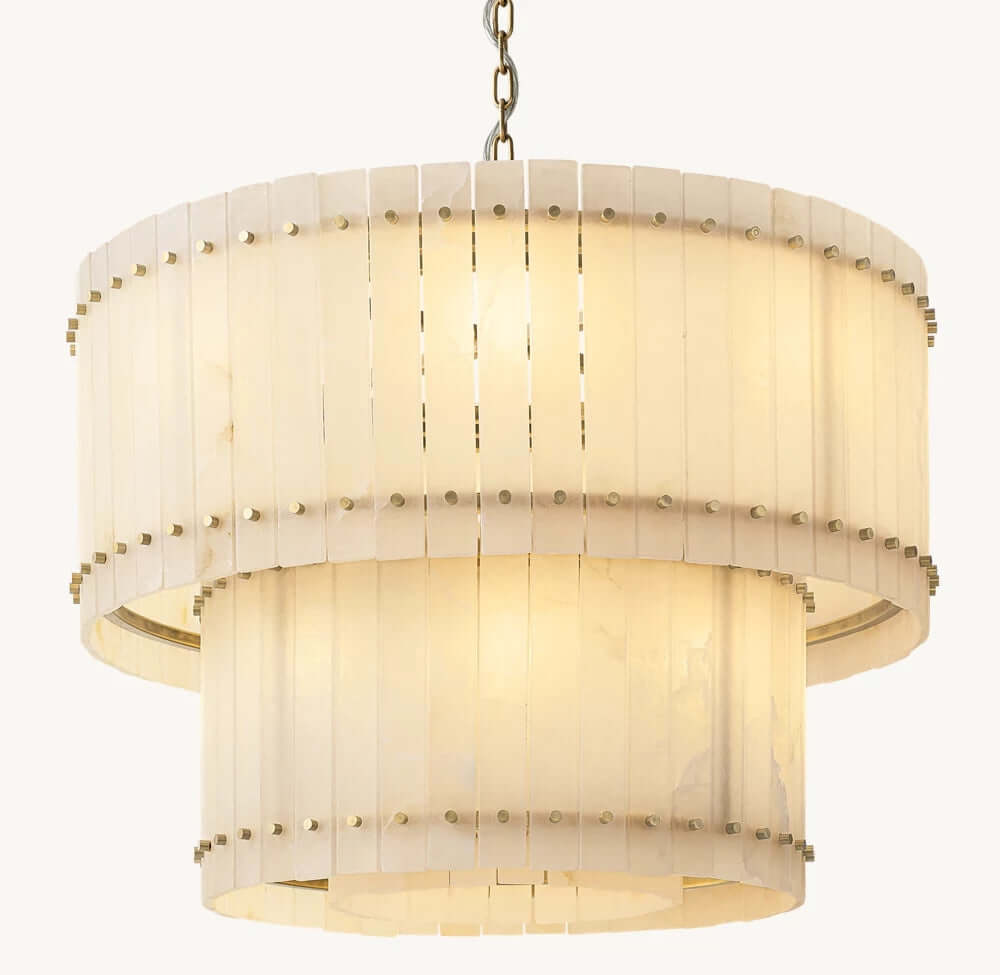 Valmont Marble Chandelier 39" - cyranlighting