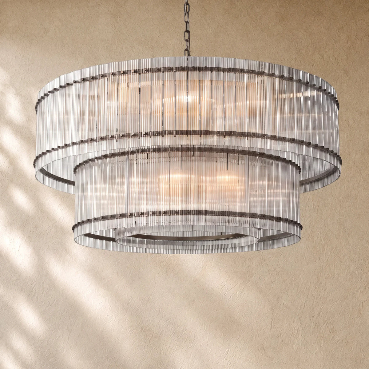 San Marca Glass Two-Tier Round Chandelier