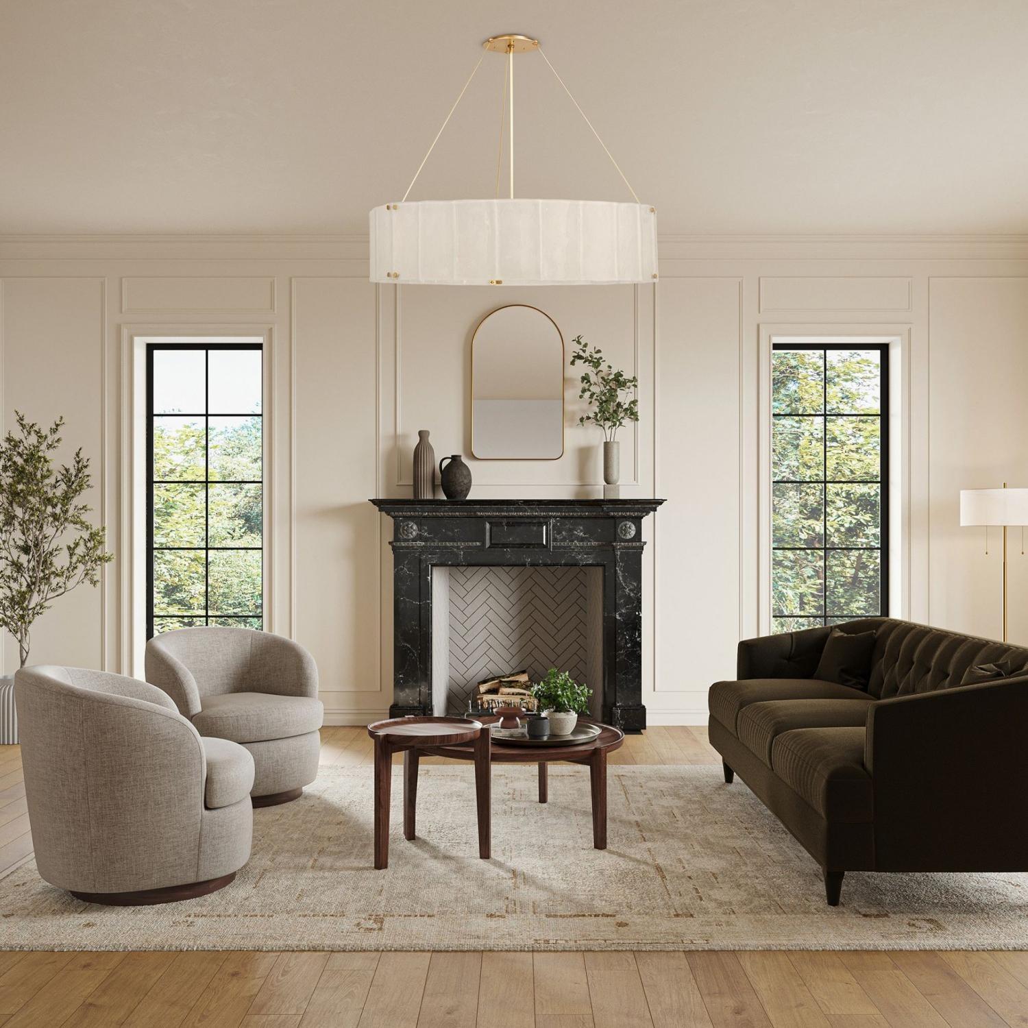 Willamette Round Crystal Chandelier - Cyran Lamps