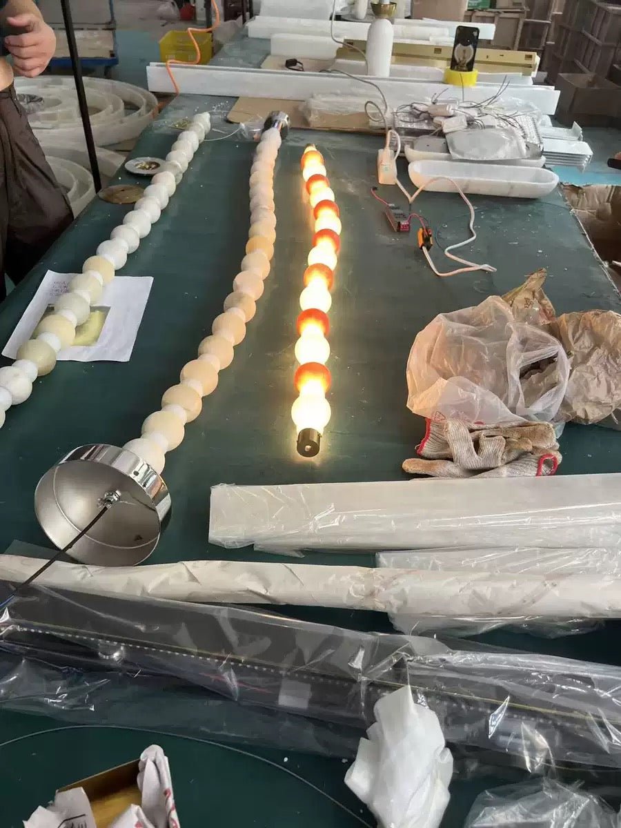 X - Pearl Necklace Chandelier - cyranlamps