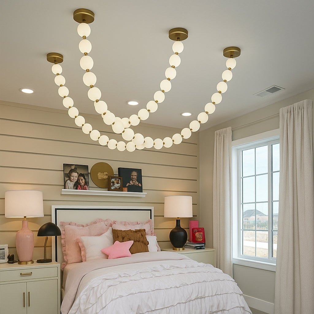X - Pearl Necklace Chandelier - cyranlamps