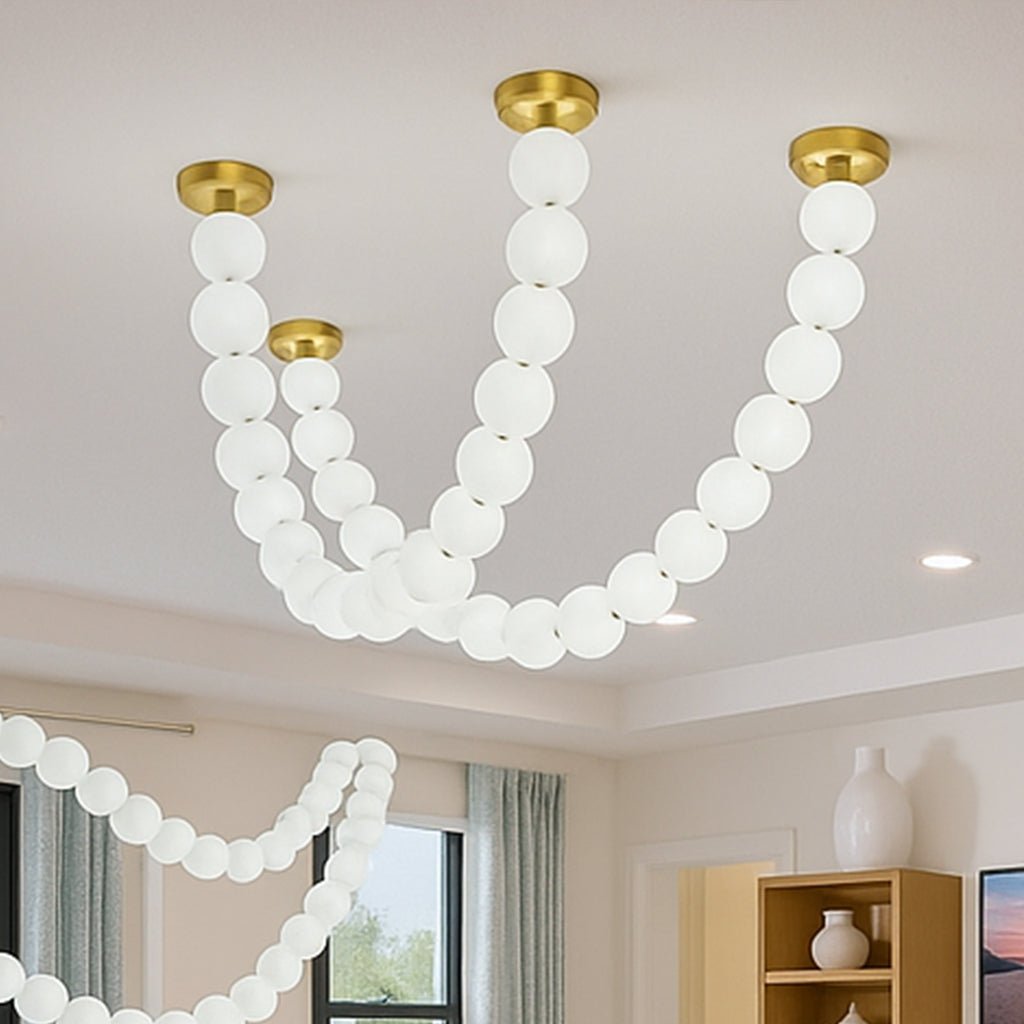 X - Pearl Necklace Chandelier - cyranlamps