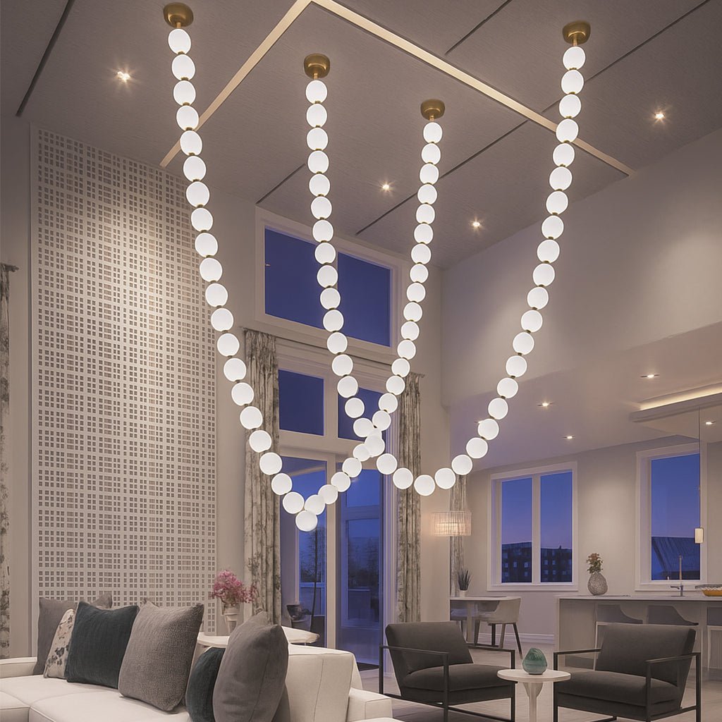 X - Pearl Necklace Chandelier - cyranlamps