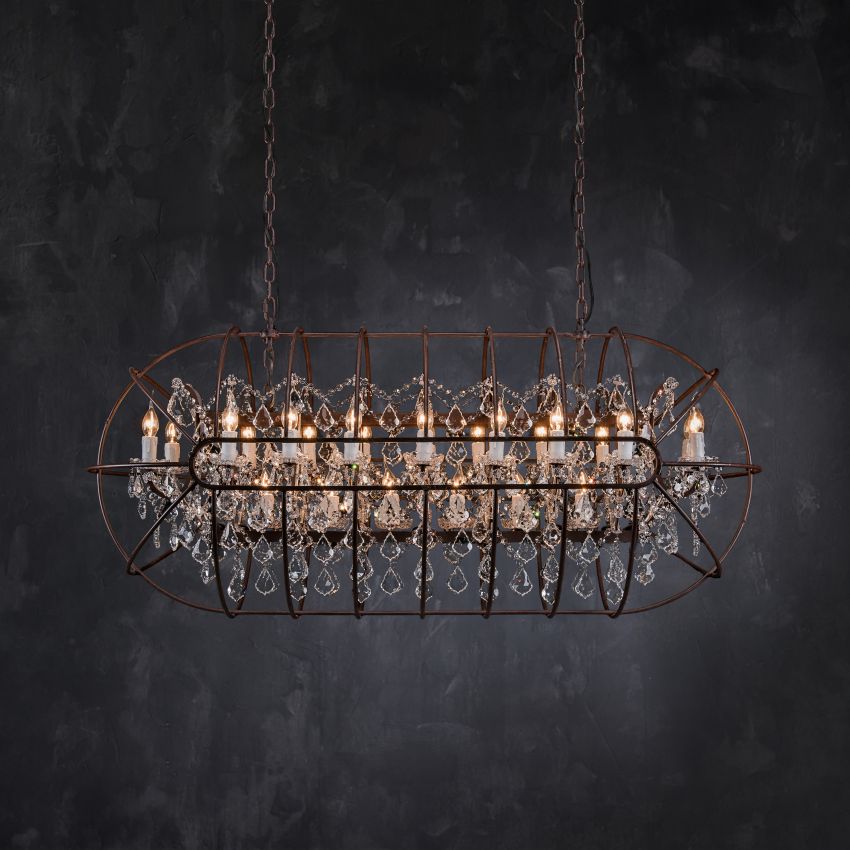 Zoraida Crystal Rectangular Chandelier - Cyran Lamps