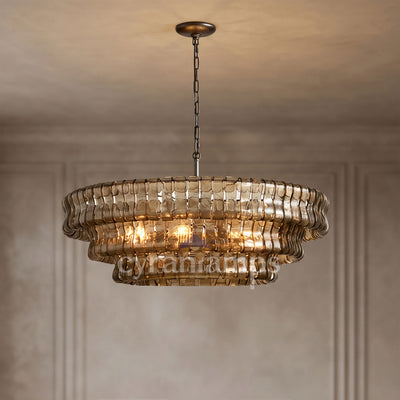 Ghiaccio Glass Round Chandelier