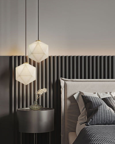 Alabaster Ceiling Pendant Lamp in black metal plate for dining room, living room, bedroom