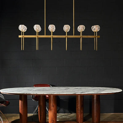 Boulee de Cristal Double Linear Chandelier 60"