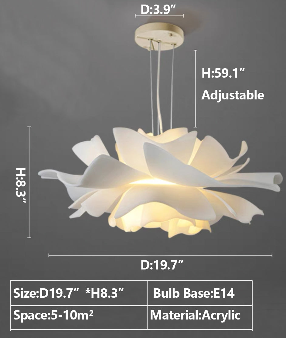 New Arrival  Single White Flower Ceiling Light For Kitchen Dining Room Table