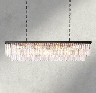 1920S Rectangular Chandelier 40", 49", 59" - cyranlighting