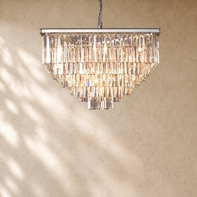 1920s Crystal Square Chandelier