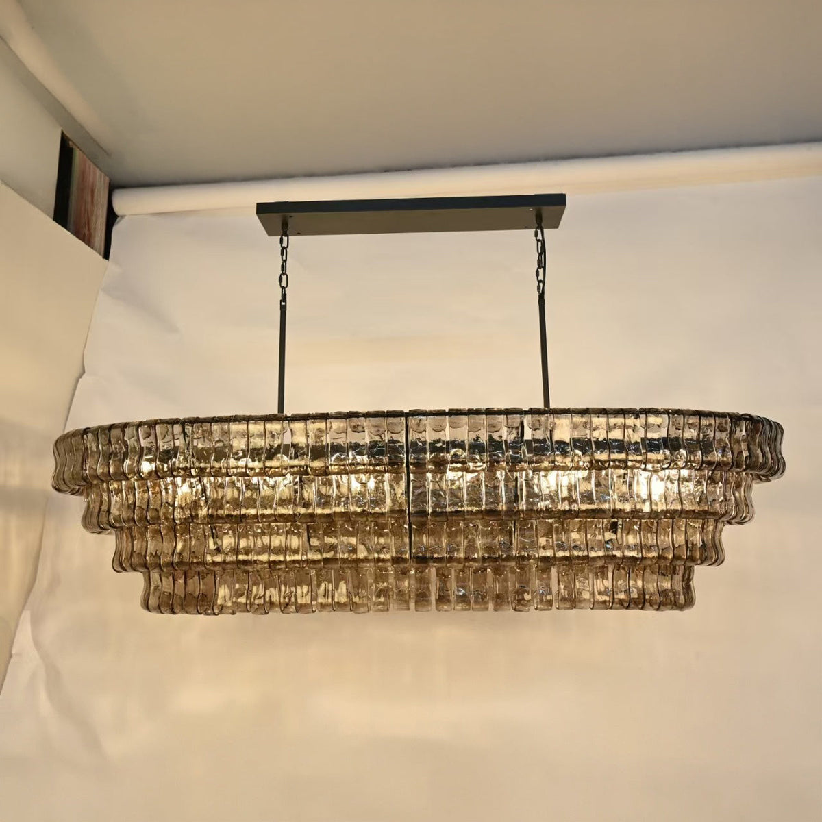 Ghiaccio Glass Oval Chandelier 54''65''