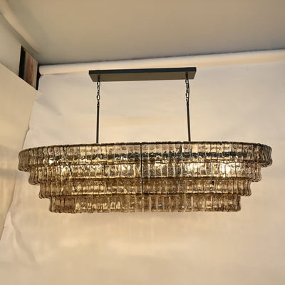 Ghiaccio Glass Oval Chandelier 54''65''