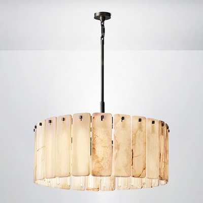 Ascend Alabaster Round Chandelier 36"