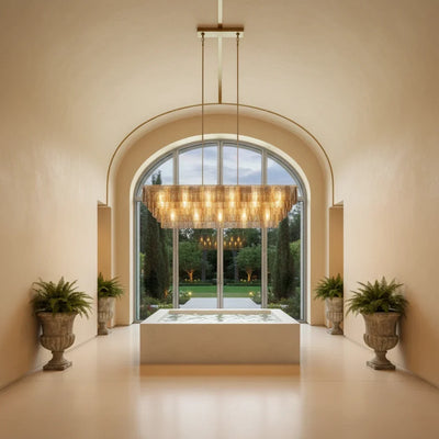 Sirena Glass Rectangular Chandelier