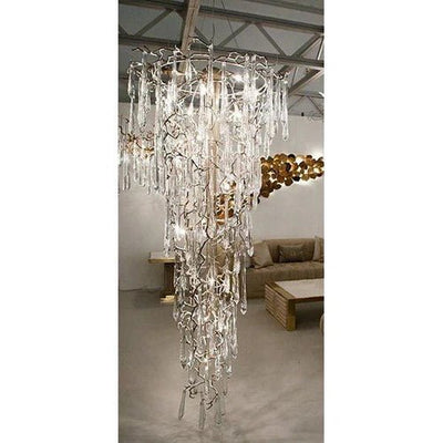 2 - Story Tree Branch Staircase Crystal Chandelier - cyranlamps
