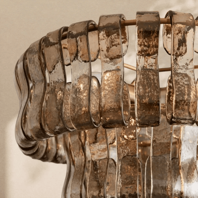 2 - Tier Ghiaccio Glass Round Flushmount 18" - Cyran Lamps