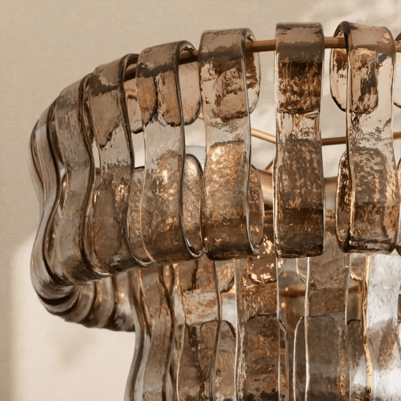 2 - Tier Ghiaccio Glass Round Flushmount 18" - Cyran Lamps