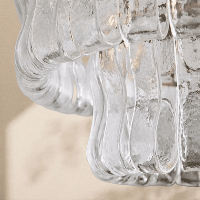 2 - Tier Ghiaccio Glass Round Flushmount 18" - Cyran Lamps