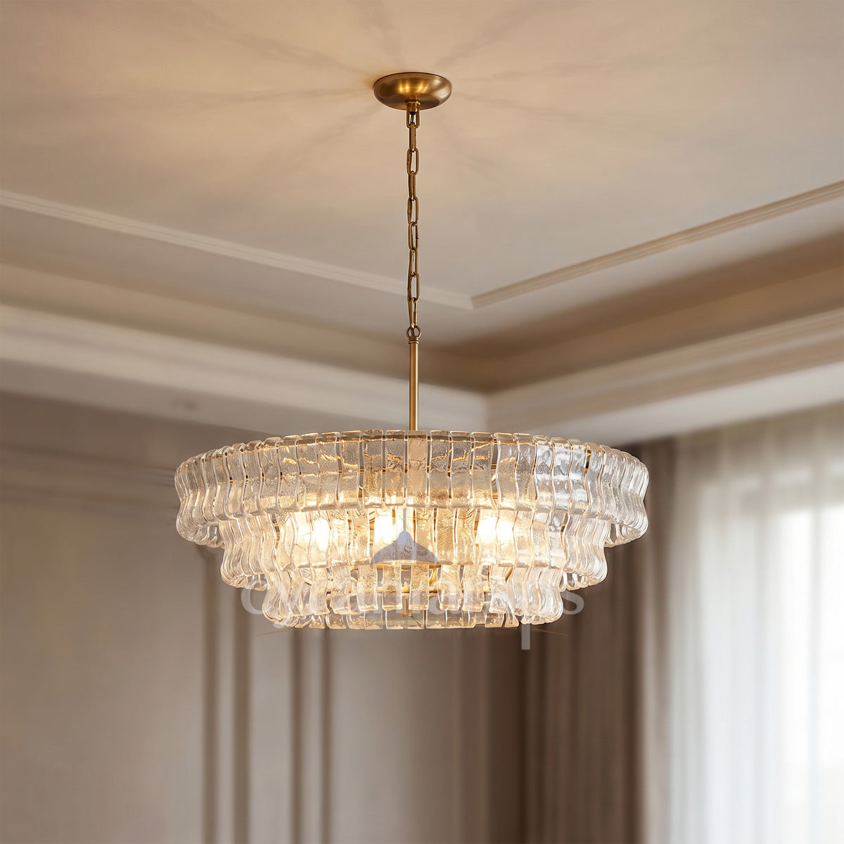 Ghiaccio Glass Round Chandelier
