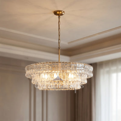 Ghiaccio Glass Round Chandelier