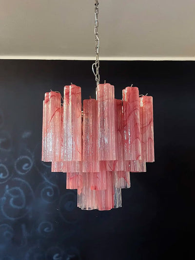 36-Tube Alabaster Chandelier, Pink
