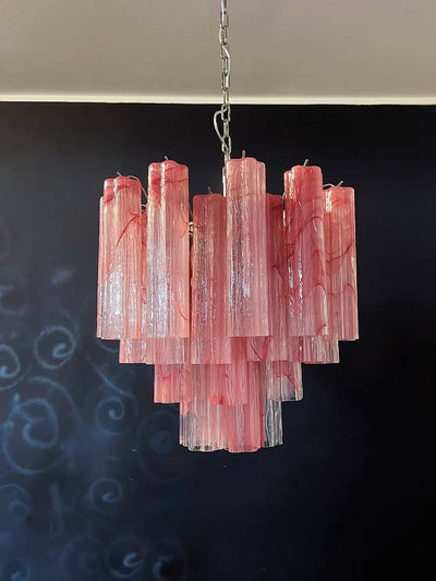 36-Tube Alabaster Chandelier, Pink