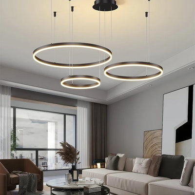 Grandeur Multi Rings Black Chandelier