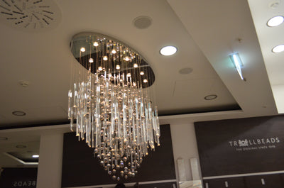 59'' Oval Chandelier for Dining Room Big Modern Glass Bubble Chandelier