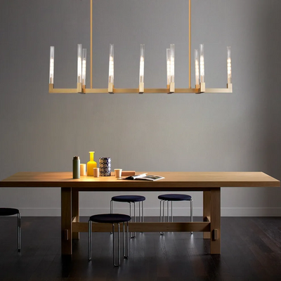 Imperial Glass Linear Chandelier 67"