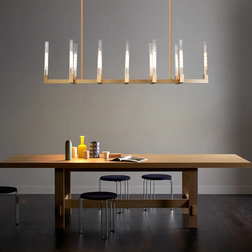 Imperial Glass Linear Chandelier 67"