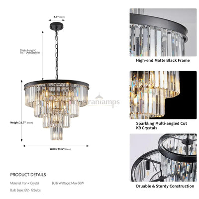 23" Gio Crystal Chandelier - cyranlighting