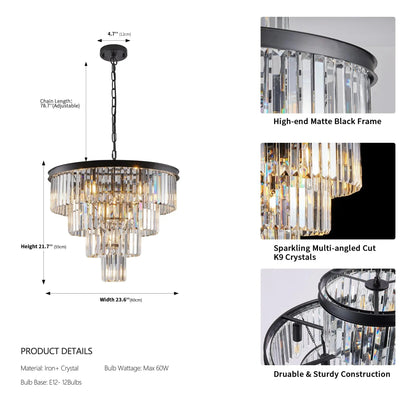 23" Gio Crystal Chandelier - cyranlamps